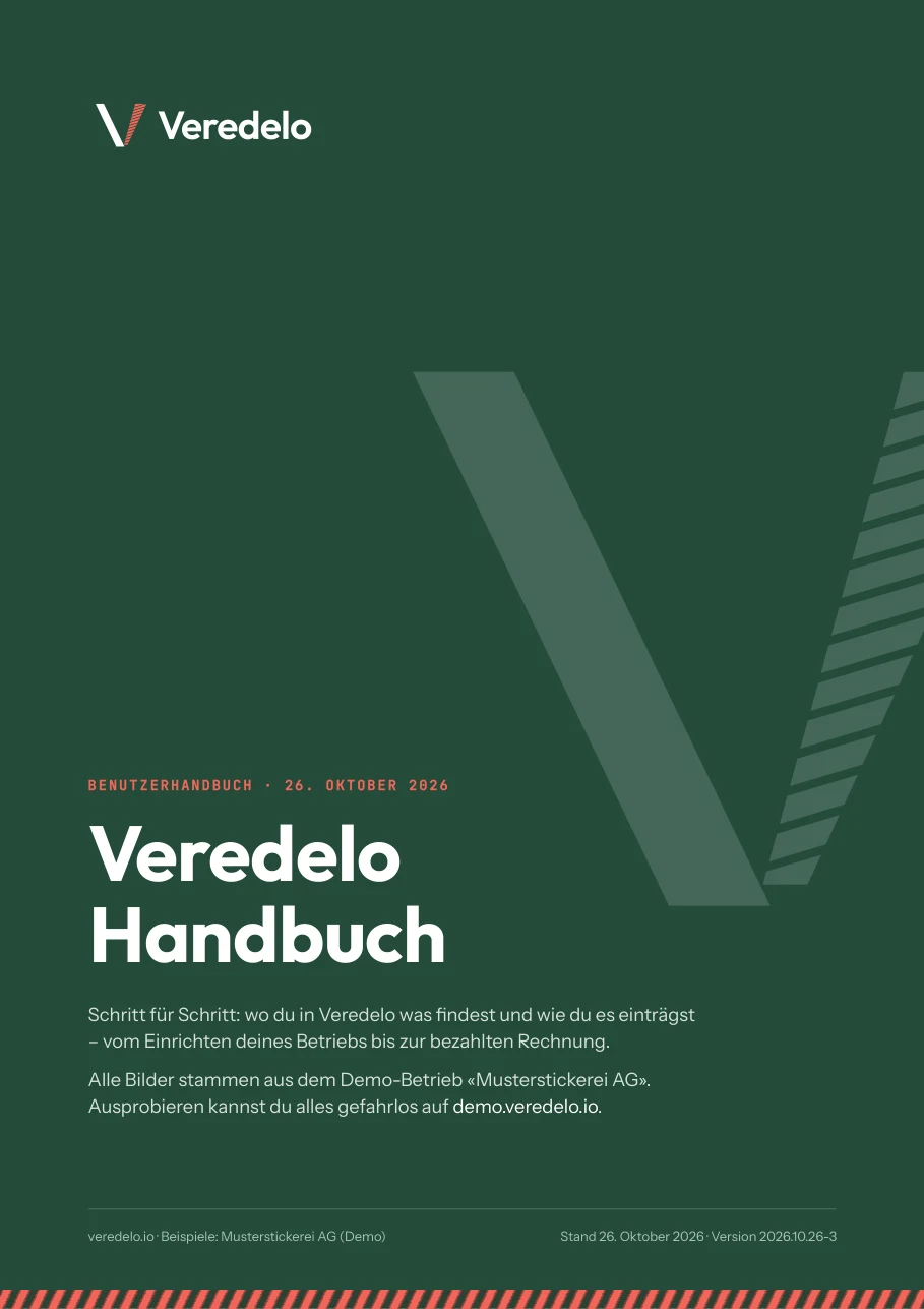 Titelseite des Veredelo Handbuchs